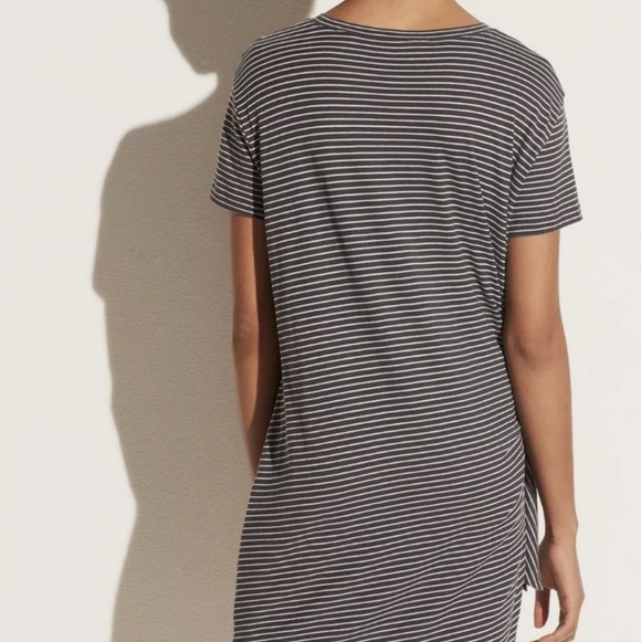 Vince Buttery Soft Stretchy Fabric Stripe Side Tie Minimalist Shift Dress Sz XL - Picture 4 of 10